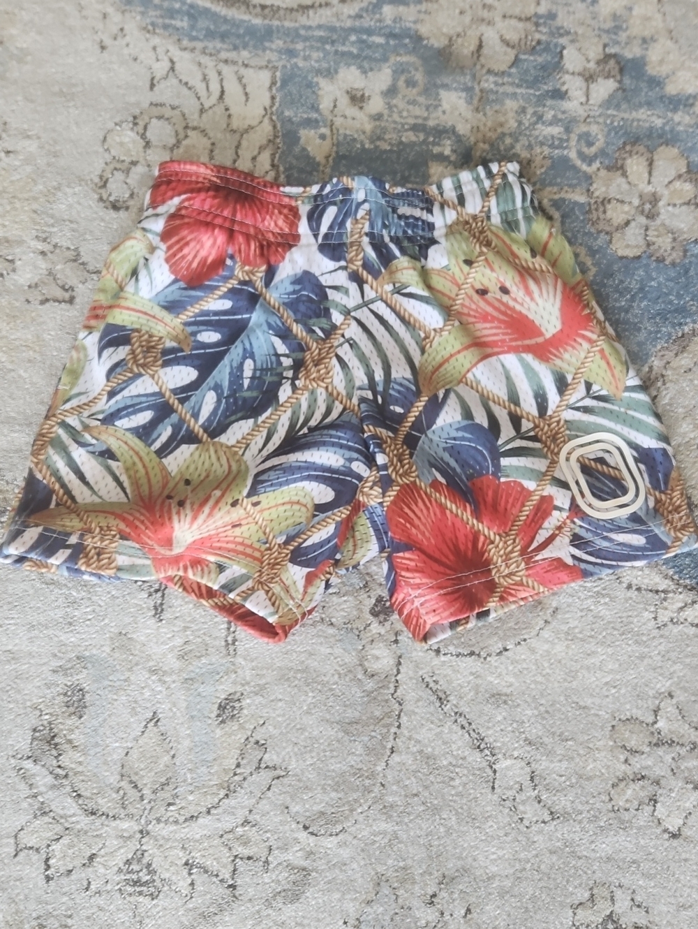 Overtime Floral Print Casual Shorts - Red & Blue